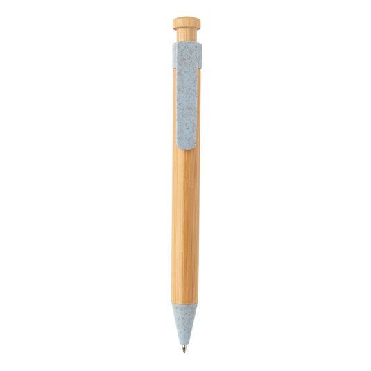 Bamboo pen with wheatstraw clip - Custom Wood Designs
