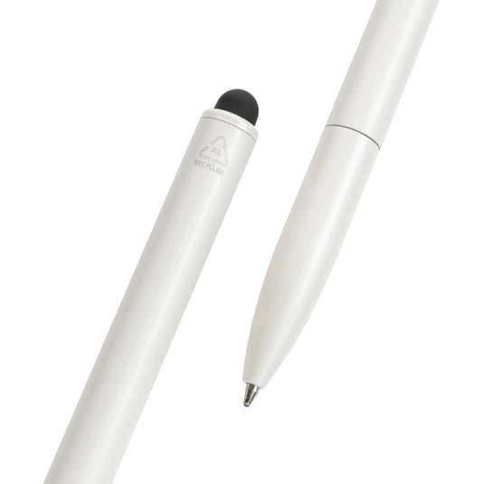 Kymi RCS certified recycled aluminium pen with stylus - Custom Wood Designs