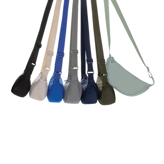 Crescent AWARE™ RPET half moon sling bag - Custom Wood Designs