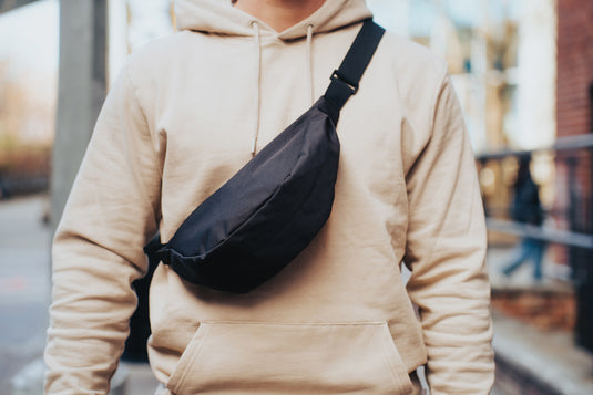 Crescent AWARE™ RPET half moon sling bag - Custom Wood Designs