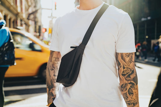 Crescent AWARE™ RPET half moon sling bag - Custom Wood Designs