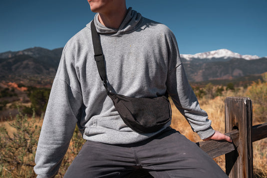 Crescent AWARE™ RPET half moon sling bag - Custom Wood Designs