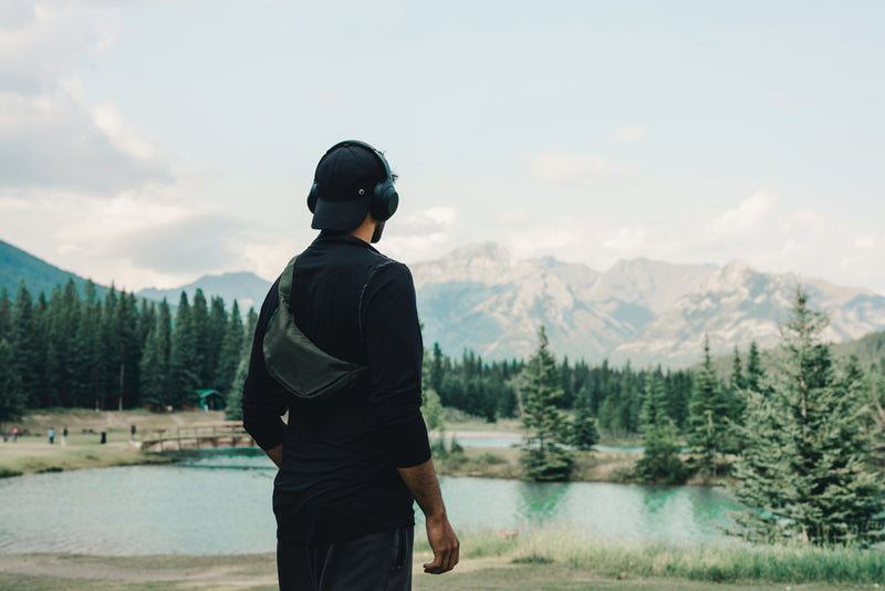 Load image into Gallery viewer, Crescent AWARE™ RPET half moon sling bag - Custom Wood Designs
