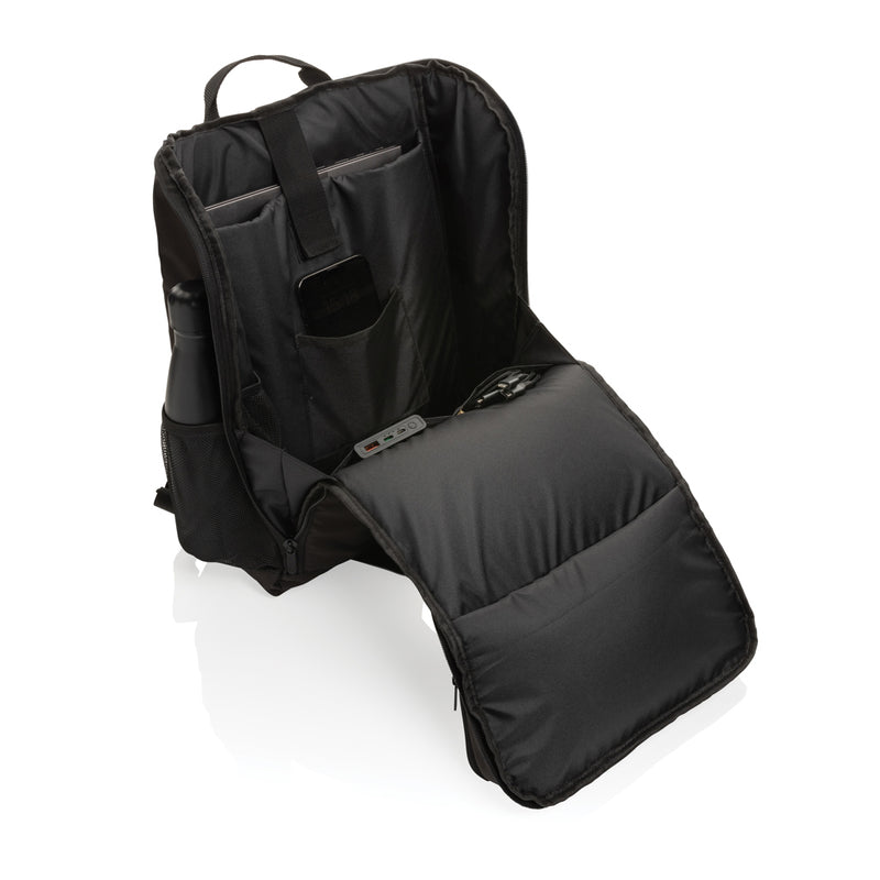 Load image into Gallery viewer, RPET deluxe backpack with 5W solar panel - Custom Wood Designs
