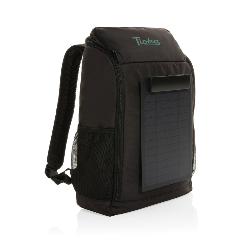 Load image into Gallery viewer, RPET deluxe backpack with 5W solar panel - Custom Wood Designs
