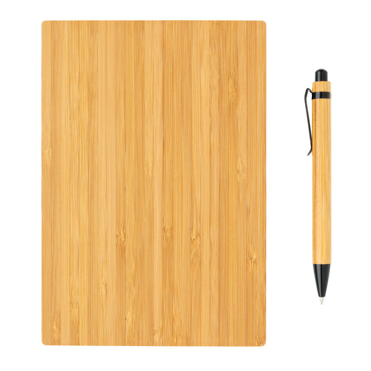 A5 Bamboo notebook & pen set - Custom Wood Designs