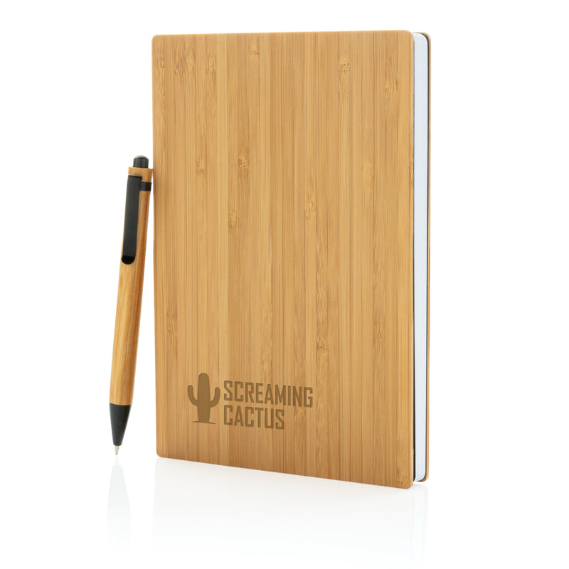Load image into Gallery viewer, A5 Bamboo notebook &amp; pen set - Custom Wood Designs
