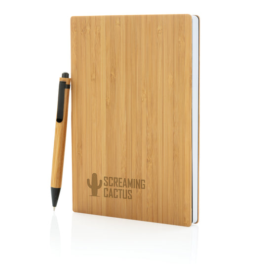 A5 Bamboo notebook & pen set - Custom Wood Designs
