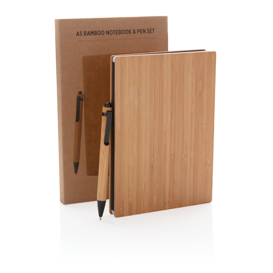 A5 Bamboo notebook & pen set - Custom Wood Designs