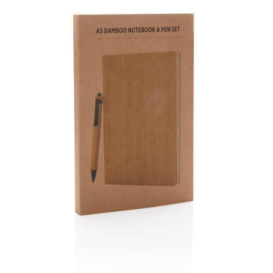 A5 Bamboo notebook & pen set - Custom Wood Designs