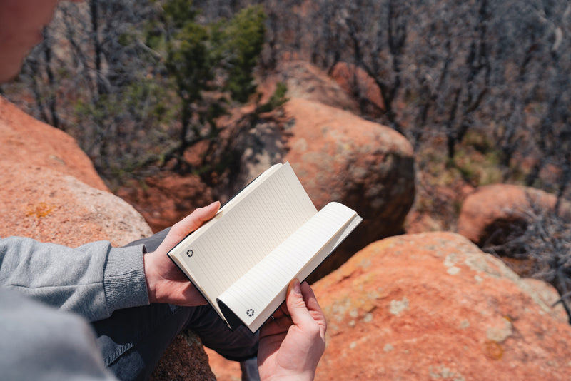 Load image into Gallery viewer, A5 GRS recycled leather notebook - Custom Wood Designs
