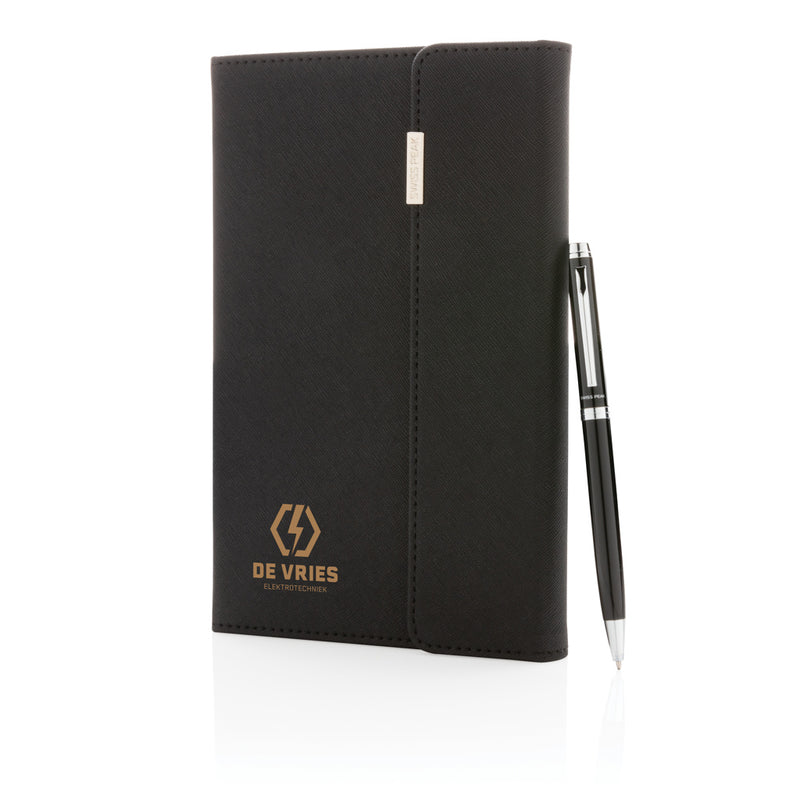 Load image into Gallery viewer, Swiss Peak deluxe A5 notebook and pen set - Custom Wood Designs
