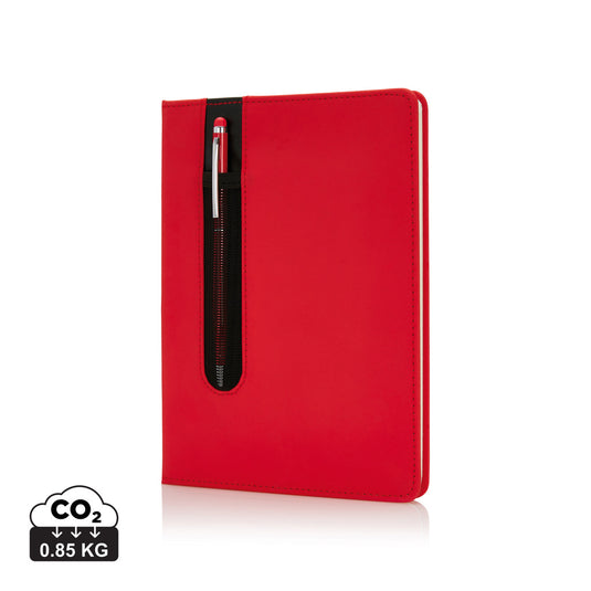Standard hardcover PU A5 notebook with stylus pen - Custom Wood Designs