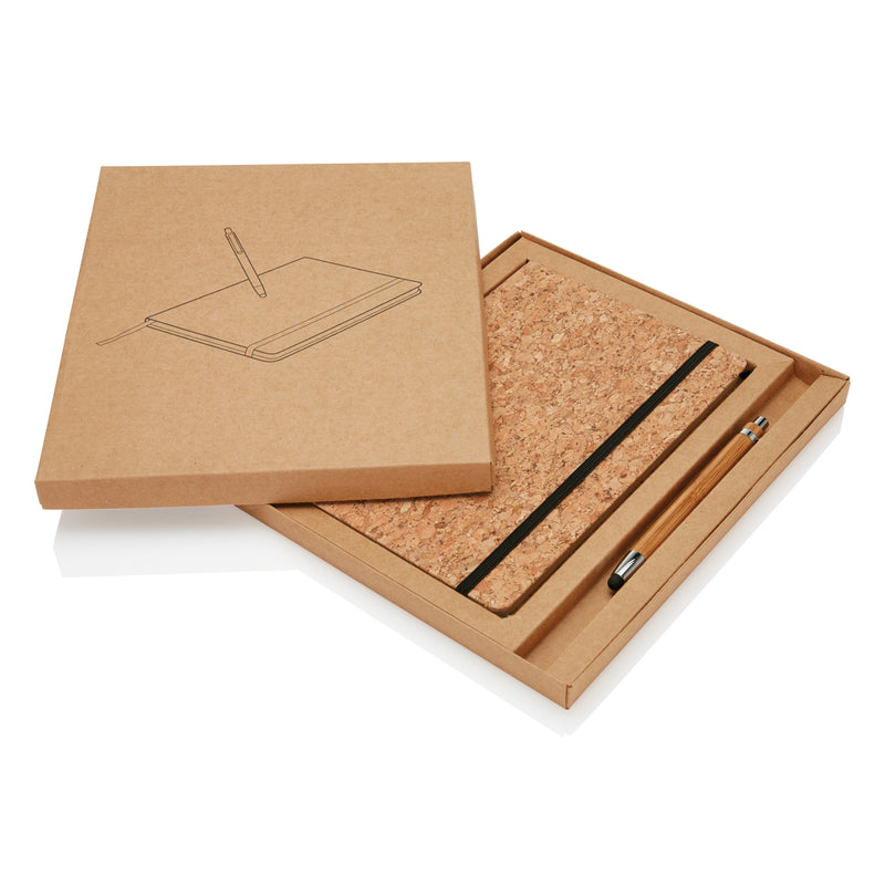 Load image into Gallery viewer, A5 notebook with bamboo pen including stylus - Custom Wood Designs

