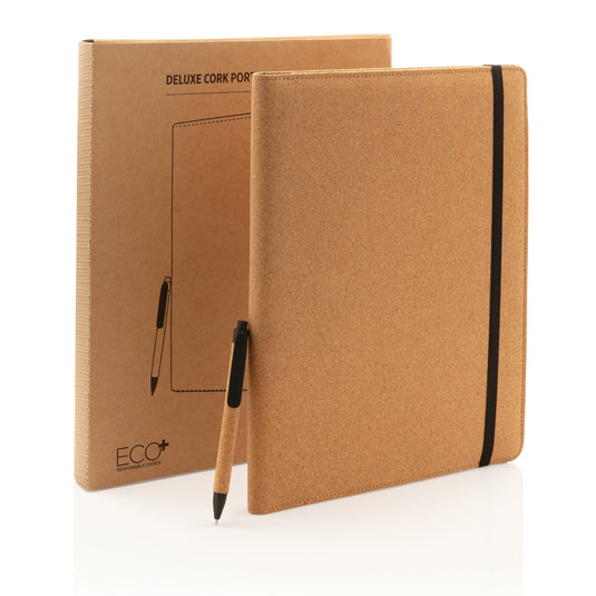 Deluxe cork portfolio A4 with pen - Custom Wood Designs