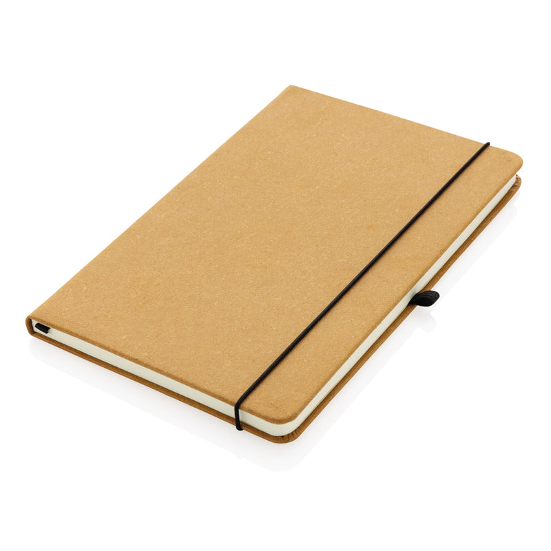 Load image into Gallery viewer, GRS Recycled leather hardcover notebook A5 - Custom Wood Designs
