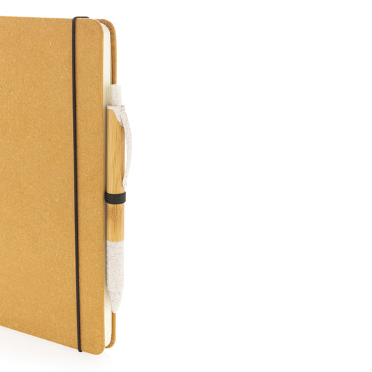GRS Recycled leather hardcover notebook A5 - Custom Wood Designs