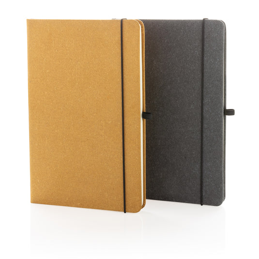 GRS Recycled leather hardcover notebook A5 - Custom Wood Designs