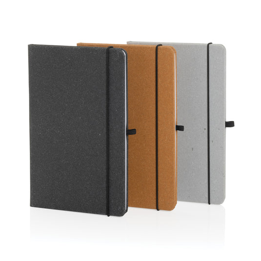 GRS Recycled leather hardcover notebook A5 - Custom Wood Designs