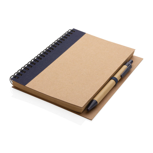 Kraft spiral notebook with pen - Custom Wood Designs