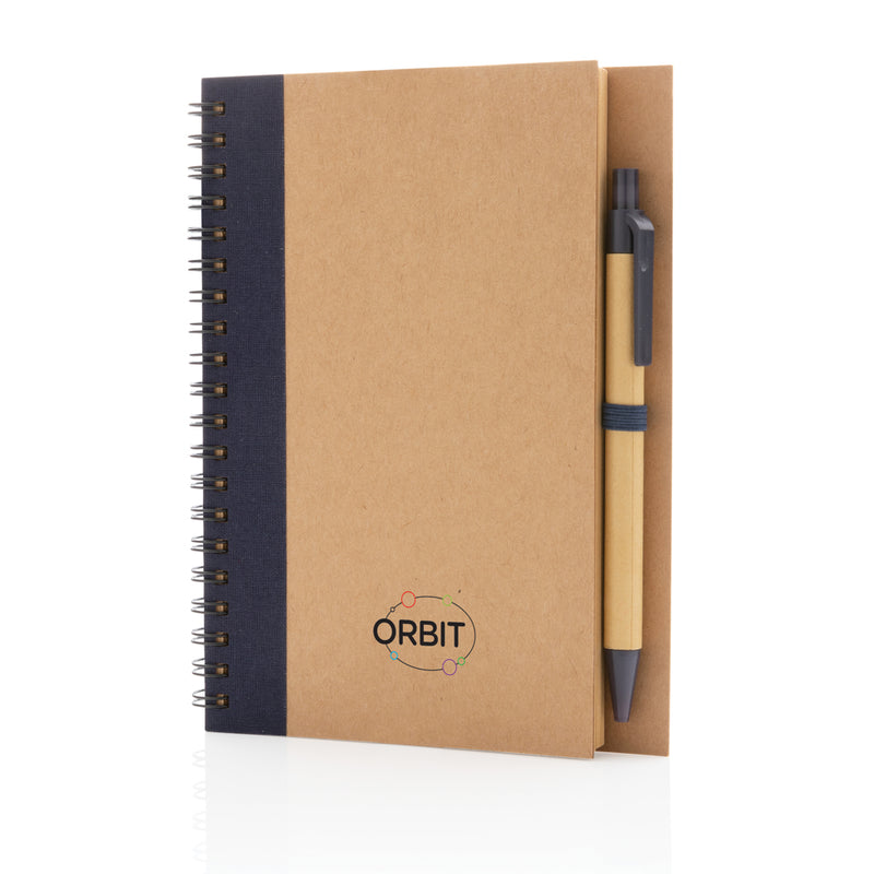 Load image into Gallery viewer, Kraft spiral notebook with pen - Custom Wood Designs
