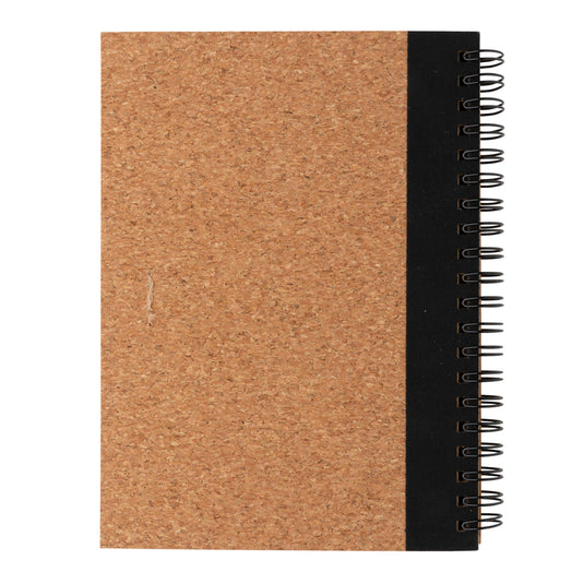 Cork spiral notebook with pen - Custom Wood Designs