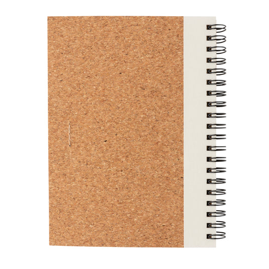 Cork spiral notebook with pen - Custom Wood Designs