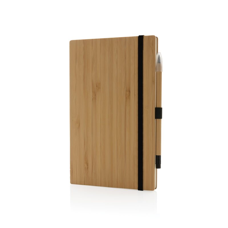 Load image into Gallery viewer, Bamboo notebook and infinity pencil set - Custom Wood Designs
