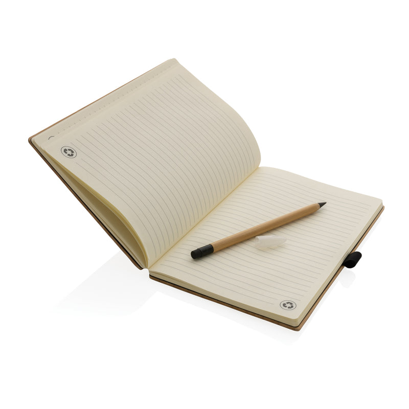 Load image into Gallery viewer, Bamboo notebook and infinity pencil set - Custom Wood Designs
