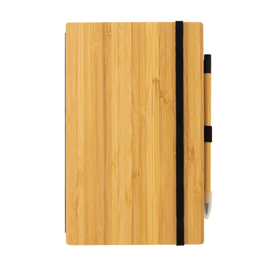 Bamboo notebook and infinity pencil set - Custom Wood Designs
