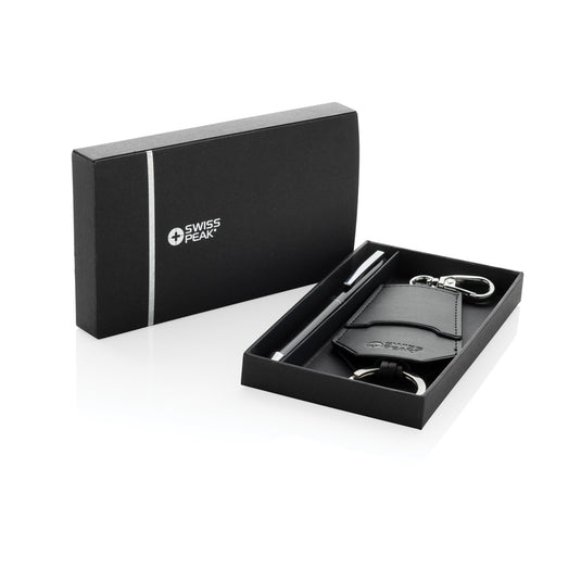 SP Tula RCS certified recycled PU key holder and pen set - Custom Wood Designs