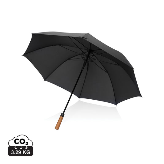 Tony  Aware™ RPET 30 inch acacia auto open umbrella - Custom Wood Designs