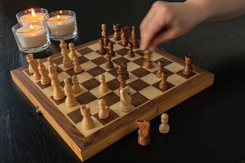 Load image into Gallery viewer, Luxury wooden foldable chess set - Custom Wood Designs

