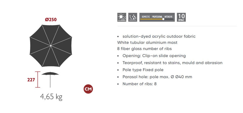 Load image into Gallery viewer, Fermob SHADOO Parasol Ø 250 CM - Custom Wood Designs Fermob SHADOO Parasol Ø 250 CM made from [material] –  [use_case] | Custom Wood Designs
