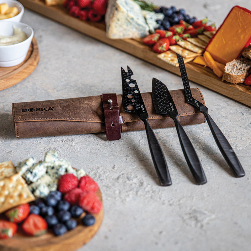 Load image into Gallery viewer, Cheese Knife Set Monaco+ Black - Custom Wood Designs
