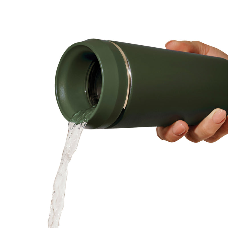 Load image into Gallery viewer, Top Recycled Steel To Go Tumbler Patented 360 Lid 354ml - Custom Wood Designs
