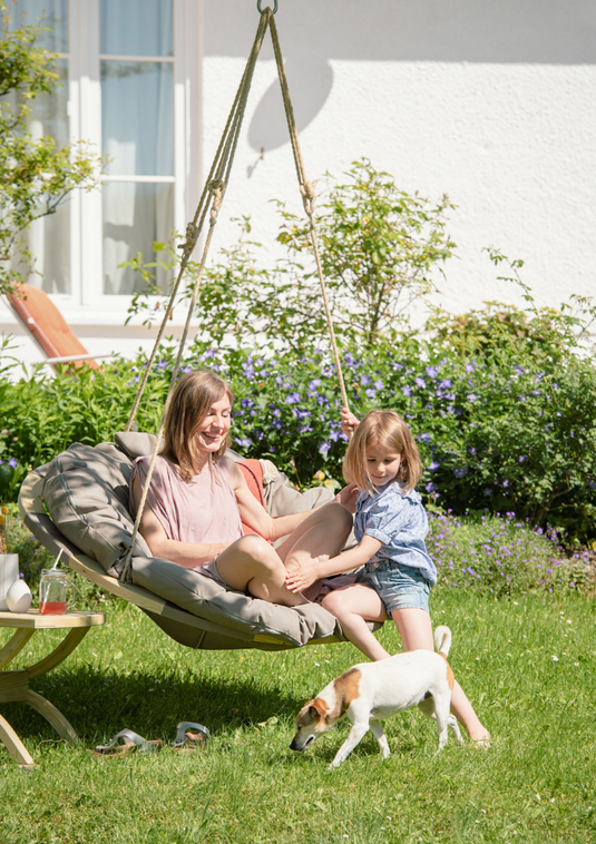 Swing Nest Taupe – Premium Wooden Hanging Chair - Custom Wood Designs Swing Nest Taupe – Premium Wooden Hanging Chair