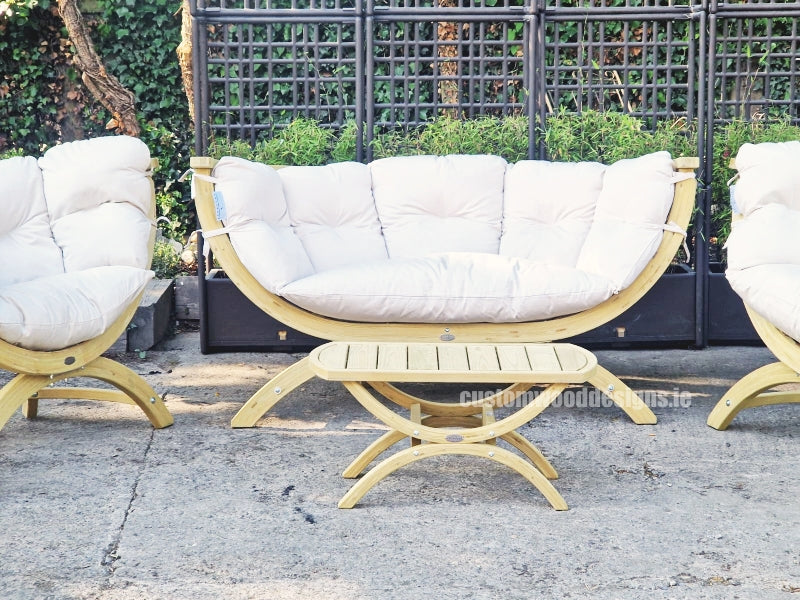 Load image into Gallery viewer, Siena Lounge Set with Tavolino Table - Custom Wood Designs Siena Lounge Set with Tavolino Table made from [material] –  [use_case] | Custom Wood Designs
