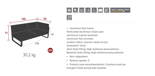 Bellevie 2-Seater Right Corner Module - Custom Wood Designs Bellevie 2-Seater Right Corner Module made from [material] –  [use_case] | Custom Wood Designs