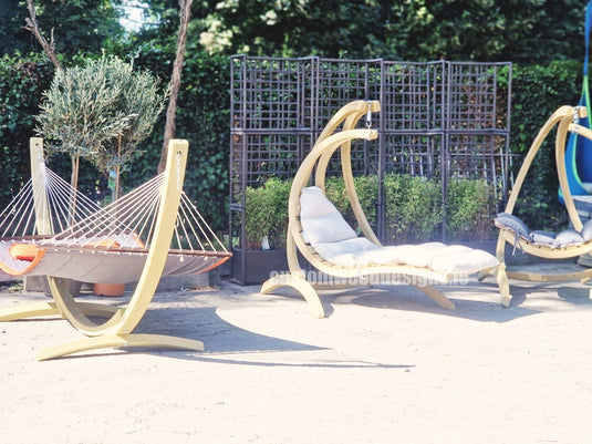 Swing Lounger & Stand Set - Custom Wood Designs Swing Lounger & Stand Set made from [material] –  [use_case] | Custom Wood Designs