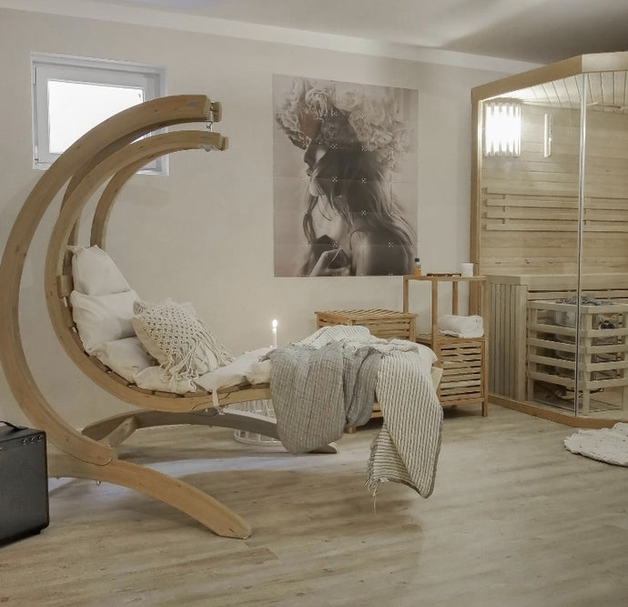 Swing Lounger & Stand Set - Custom Wood Designs Swing Lounger & Stand Set made from [material] –  [use_case] | Custom Wood Designs