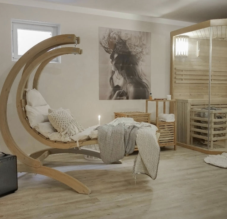 Load image into Gallery viewer, Swing Lounger &amp; Stand Set - Custom Wood Designs Swing Lounger &amp; Stand Set made from [material] –  [use_case] | Custom Wood Designs
