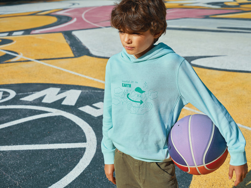 Load image into Gallery viewer, Kids recycled cotton hoodie with sidepockets - Custom Wood Designs
