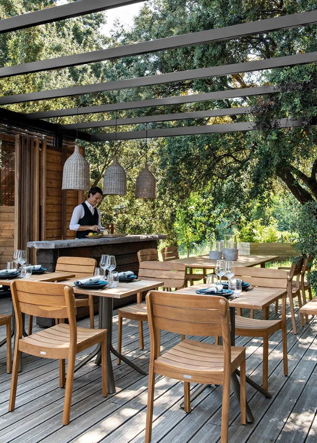 Load image into Gallery viewer, LODGE Teak Outdoor Chair - Custom Wood Designs LODGE Teak Outdoor Chair made from [material] –  [use_case] | Custom Wood Designs
