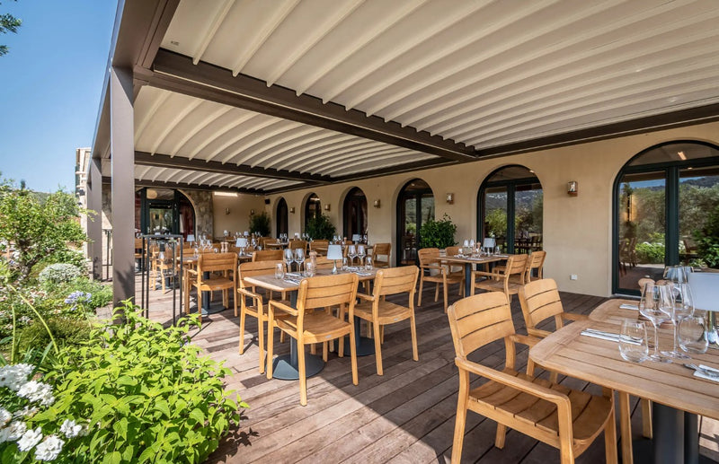 Load image into Gallery viewer, LODGE Teak Outdoor Chair - Custom Wood Designs LODGE Teak Outdoor Chair made from [material] –  [use_case] | Custom Wood Designs
