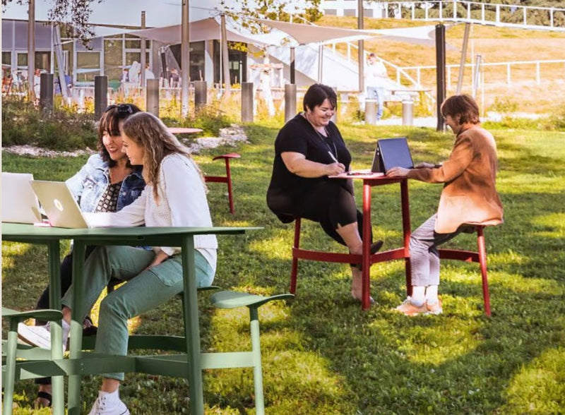 Load image into Gallery viewer, BOLDER 2-Seater Modular Round Outdoor Table with Integrated Seating - Custom Wood Designs BOLDER 2-Seater Modular Round Outdoor Table with Integrated Seating made from [material] –  [use_case] | Custom Wood Designs
