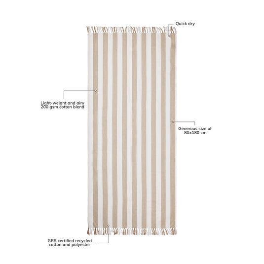 Ornos GRS recycled cotton hammam towel - Custom Wood Designs