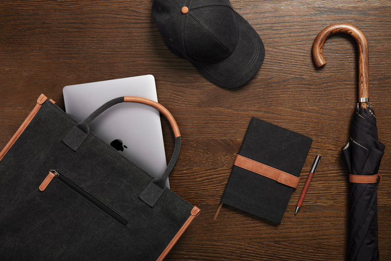 Load image into Gallery viewer, Bosler RCS recycled canvas office tote - Custom Wood Designs
