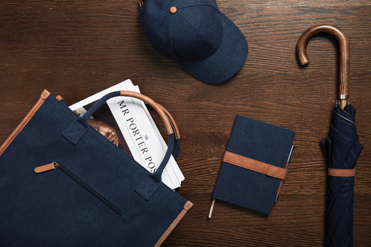 Bosler RCS recycled canvas office tote - Custom Wood Designs