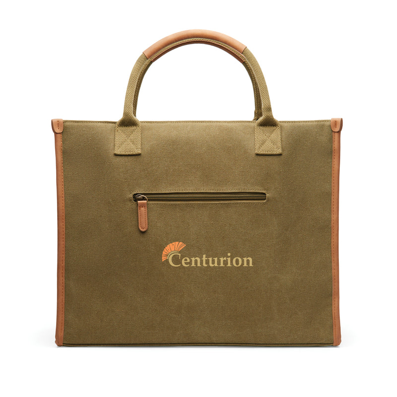 Load image into Gallery viewer, Bosler RCS recycled canvas office tote - Custom Wood Designs

